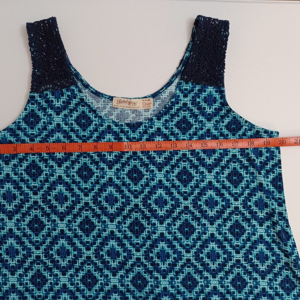 Women's Faded Glory Blue‎ Tank Top Size Medium - Picture 7 of 9